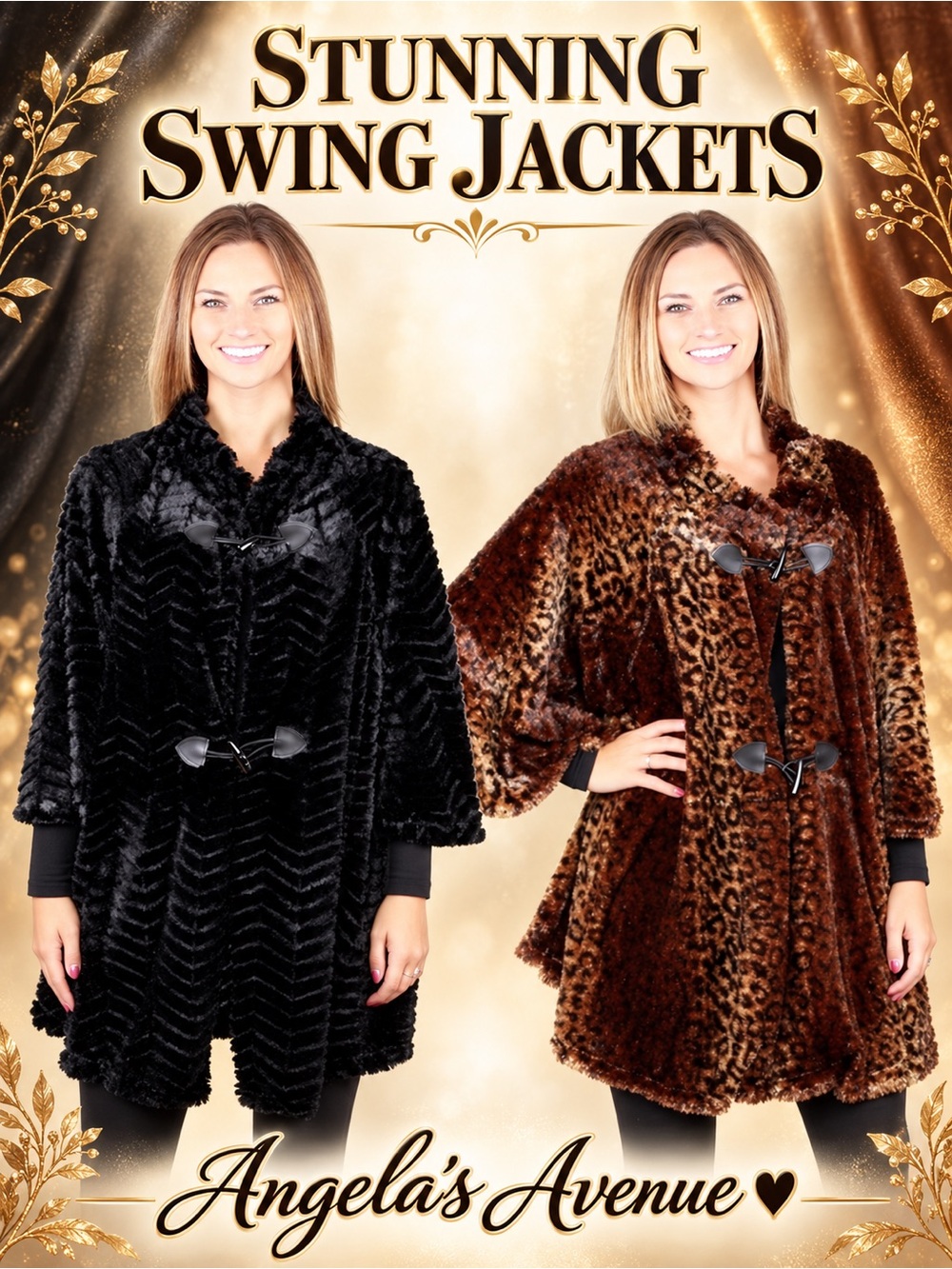 Stunning Swing Jackets Leopard print or Black NEW